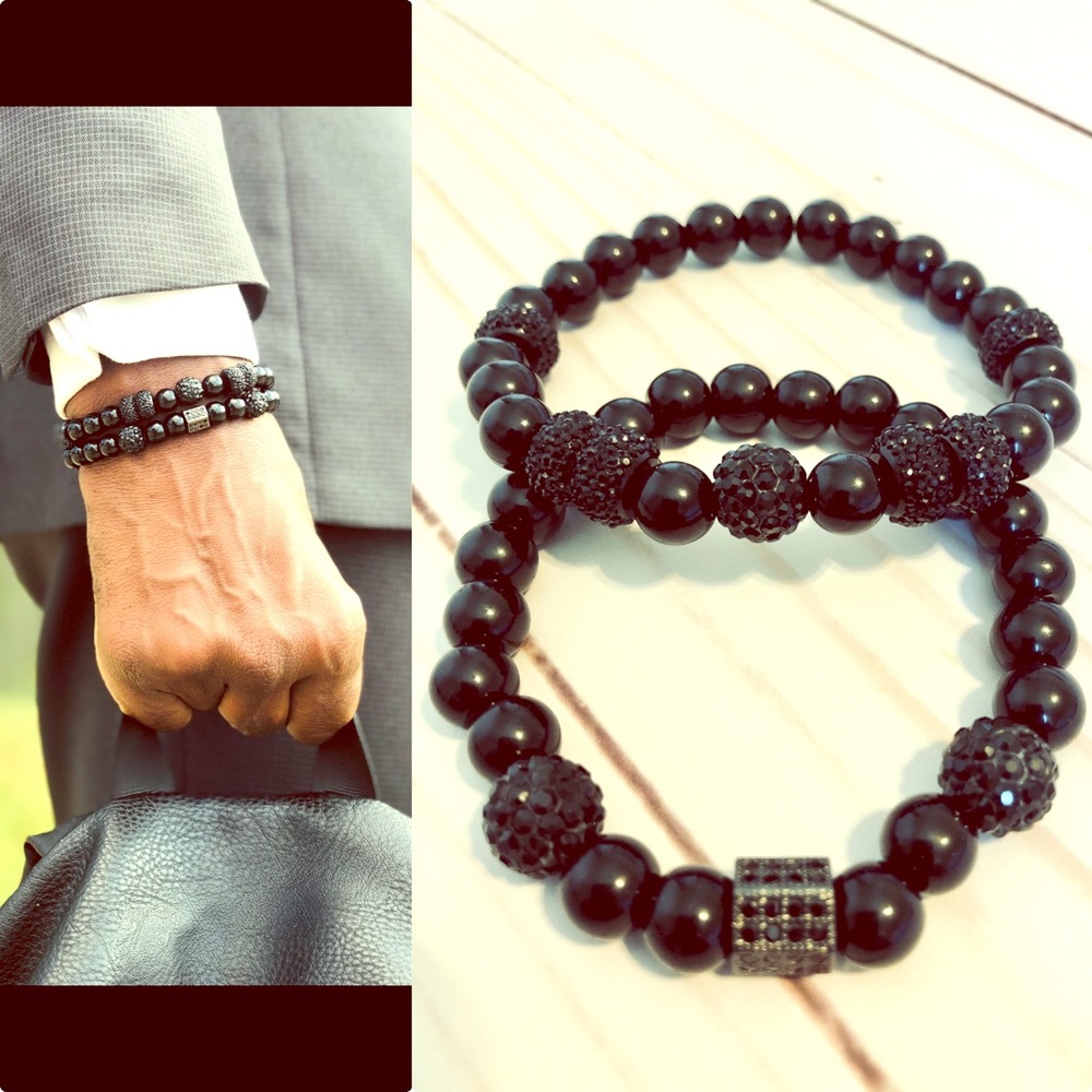 Luxury Natural Stone Bead Bracelet Set.